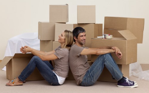 A family home move in Fortis Green with packed boxes ready for transport