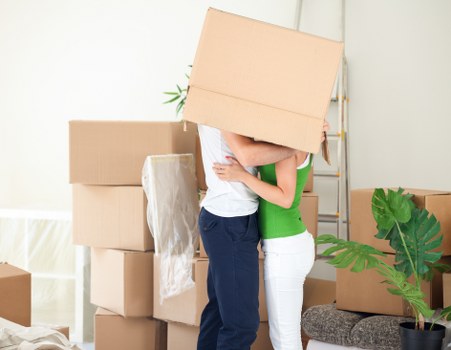 Small business move with boxes and office furniture in Fortis Green