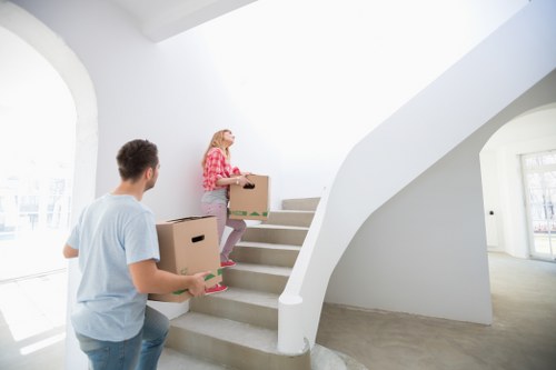 Careful loading of furniture and boxed belongings for a home move